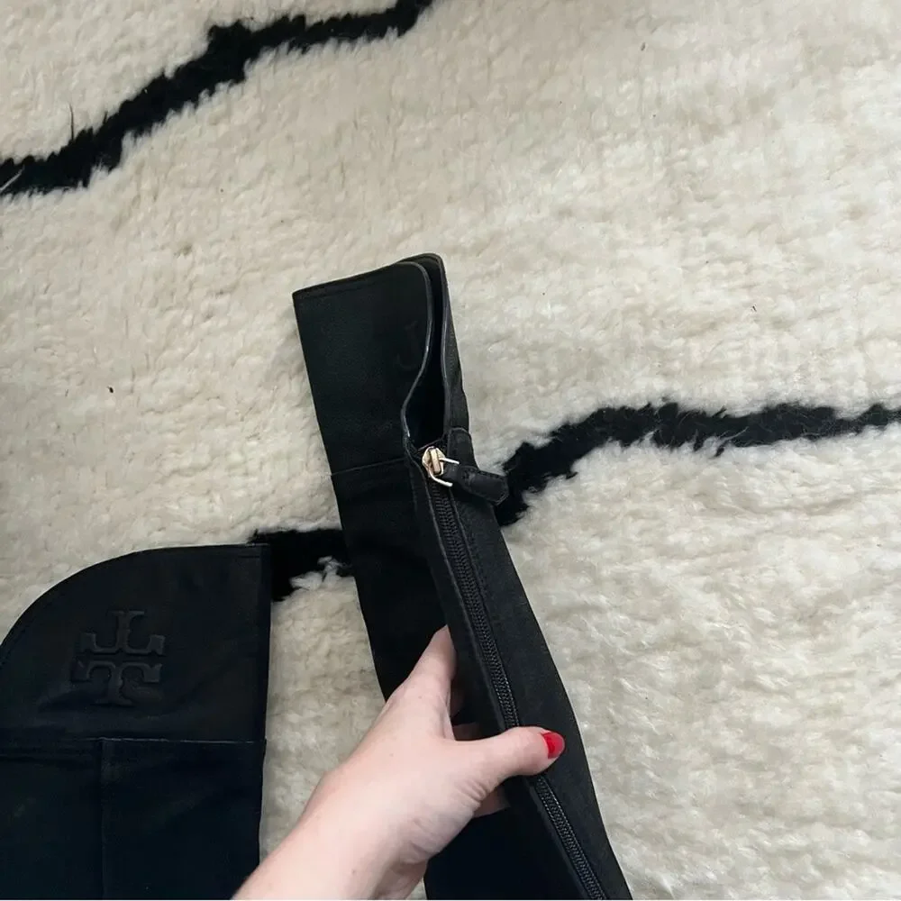 Tory Burch Simone Black Over-the-Knee Riding Boots